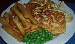 256. Chicken Omelette with Chips